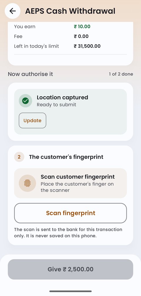 Thumb on the device